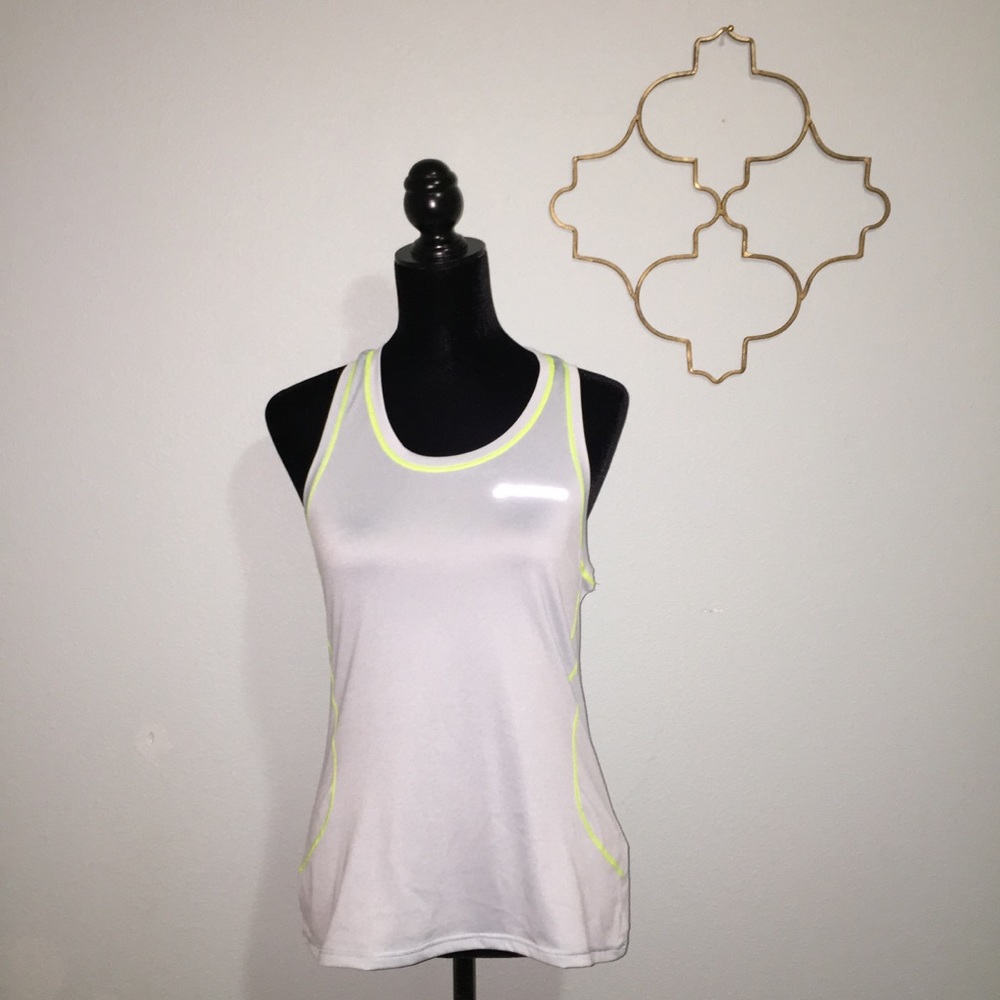 Brooks light turquoise and yellow running tank